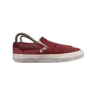 Vans Shoes Womens 6.5 Sneakers Classic Slip On Leather Skate Casual Active Red